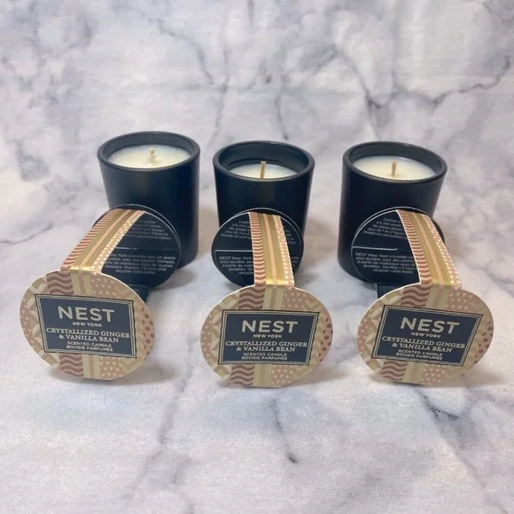 NEST Crystallized Ginger Vanilla Bean Candle Set,Travel 3x27g,0.95oz-3pc-BOX-NEW - Picture 3 of 10